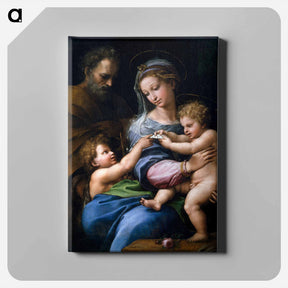 アートパネル-Raphael's Madonna of the Rose - ラファエロ サンティ Canvas.