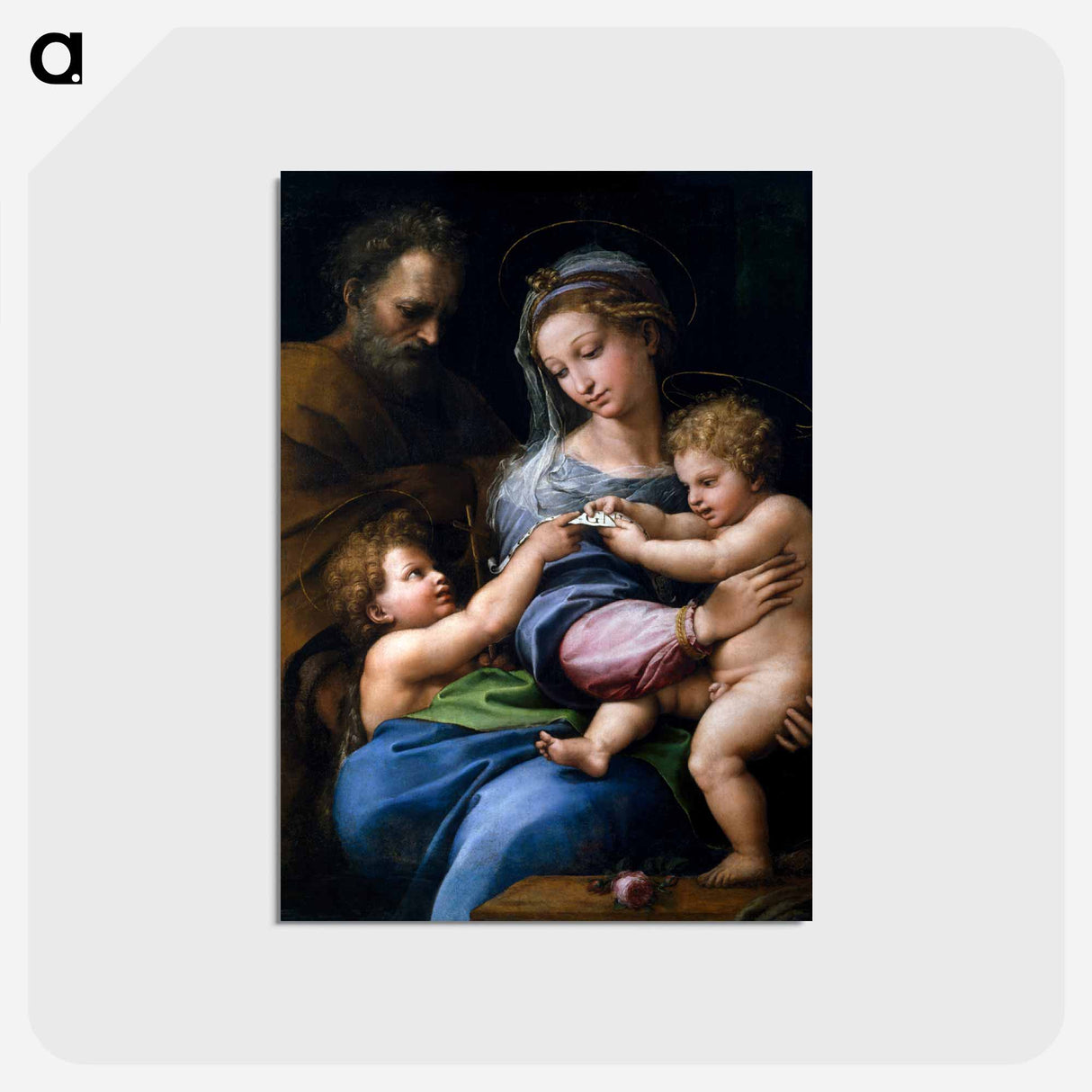 Raphael's Madonna of the Rose - ラファエロ サンティ Postcard.