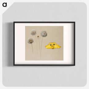 アートポスター-Study of White Daisy, Chamomile Stem with Two Petals, and a Chamomile Petal - サミュエル コールマン Poster.