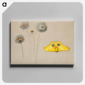 アートパネル-Study of White Daisy, Chamomile Stem with Two Petals, and a Chamomile Petal - サミュエル コールマン Canvas.