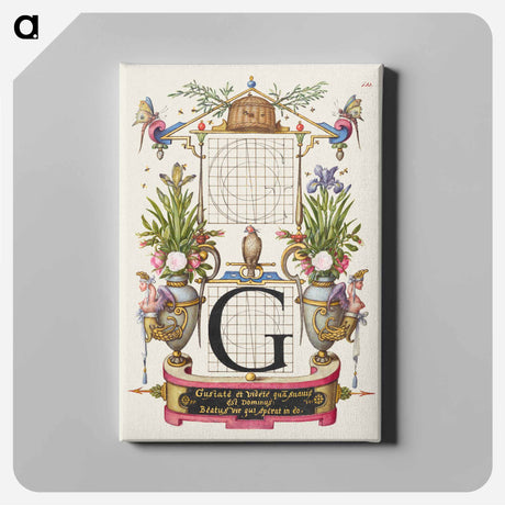 アートパネル-Guide for Constructing the Letter G from Mira Calligraphiae Monumenta
 - 書道のお手本 Canvas.