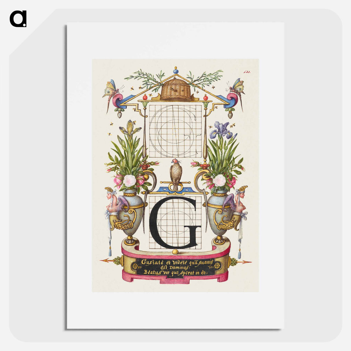 アートポスター-Guide for Constructing the Letter G from Mira Calligraphiae Monumenta
 - 書道のお手本 Poster.