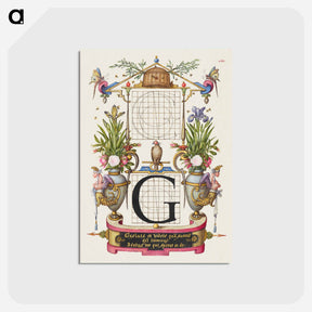 アートポストカード-Guide for Constructing the Letter G from Mira Calligraphiae Monumenta
 - 書道のお手本 Postcard.