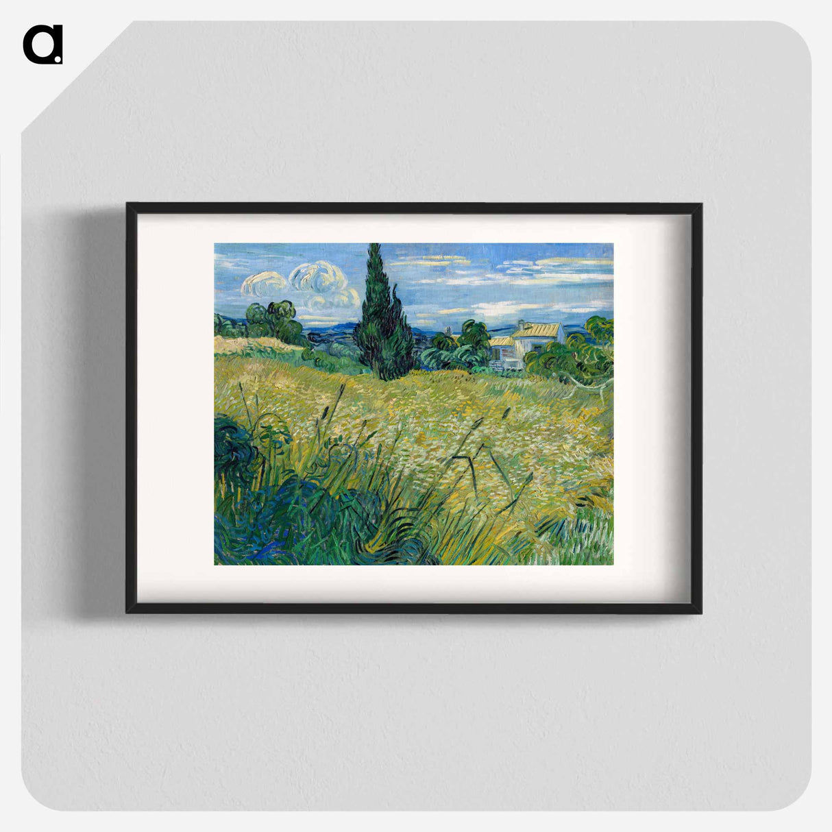 Green Wheat Field with Cypress - Vincent van Gogh Poster.