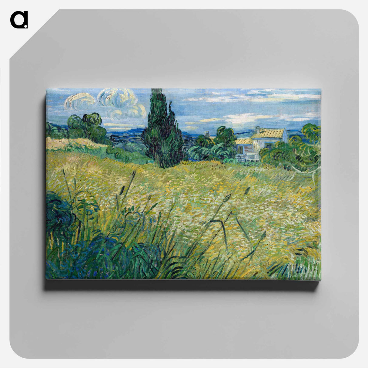 Green Wheat Field with Cypress - フィンセント ファン ゴッホ Canvas.