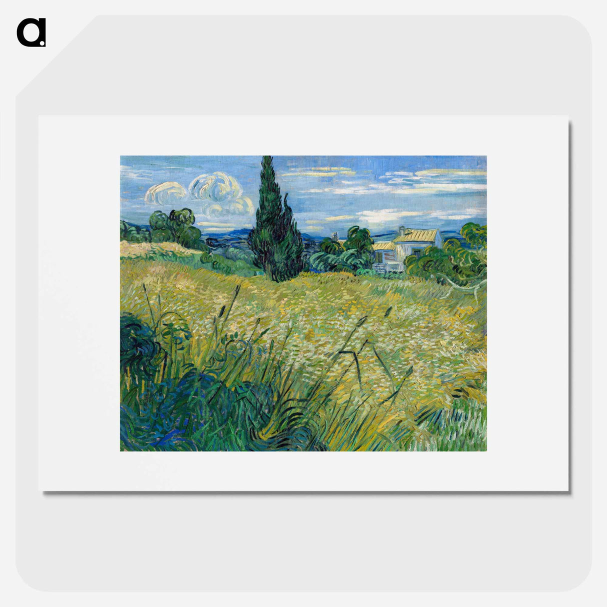 Green Wheat Field with Cypress - Vincent van Gogh Poster.