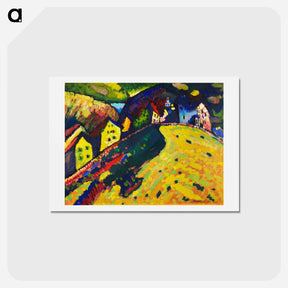 アートポストカード-Houses at Murnau - ワシリー カンディンスキー Postcard.