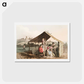 アートポストカード-Illustration of teasel field - 19世紀のヨークシャー Postcard.