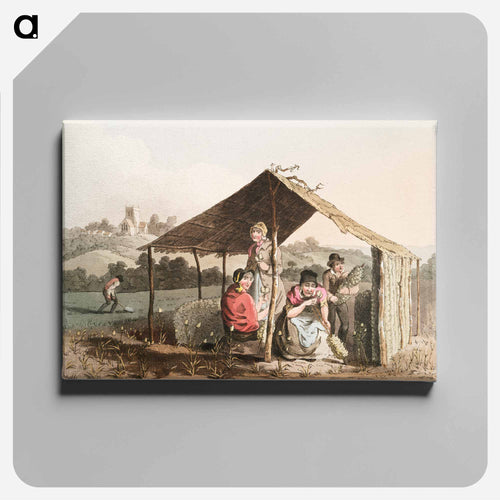 Illustration of teasel field - 19世紀のヨークシャー Canvas.