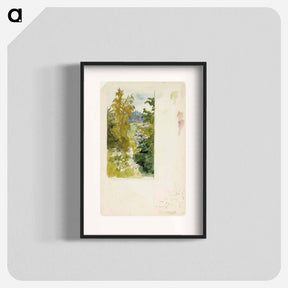 アートポスター-Summer landscape, tall birches - アルバート エーデルフェルト Poster.
