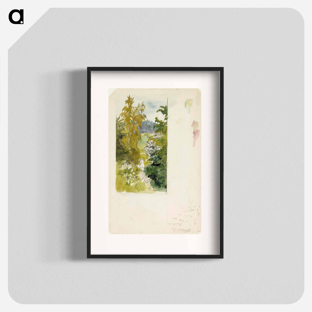 Summer landscape, tall birches - アルバート エーデルフェルト Poster.