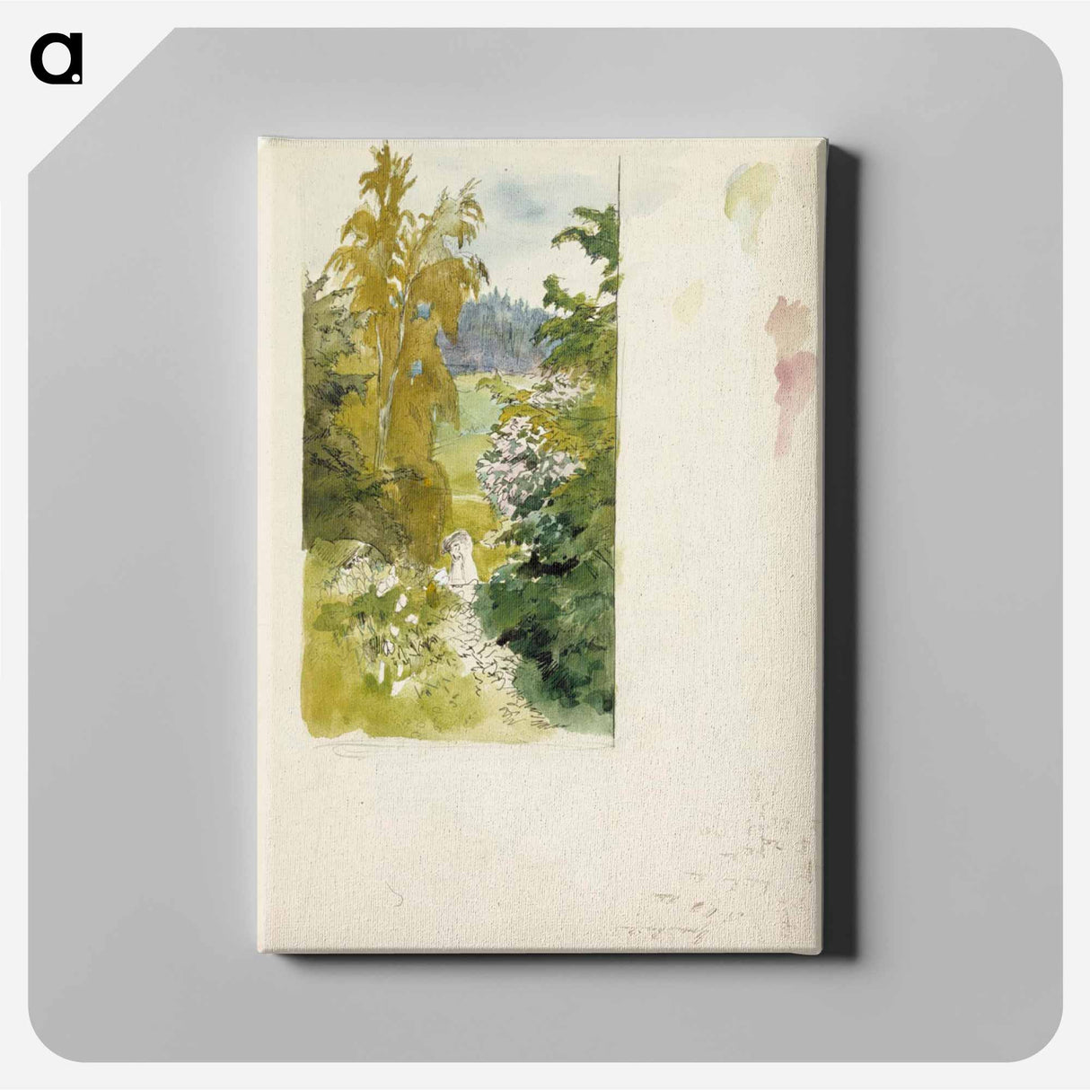 Summer landscape, tall birches - アルバート エーデルフェルト Canvas.