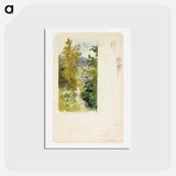 Summer landscape, tall birches - アルバート エーデルフェルト Postcard.