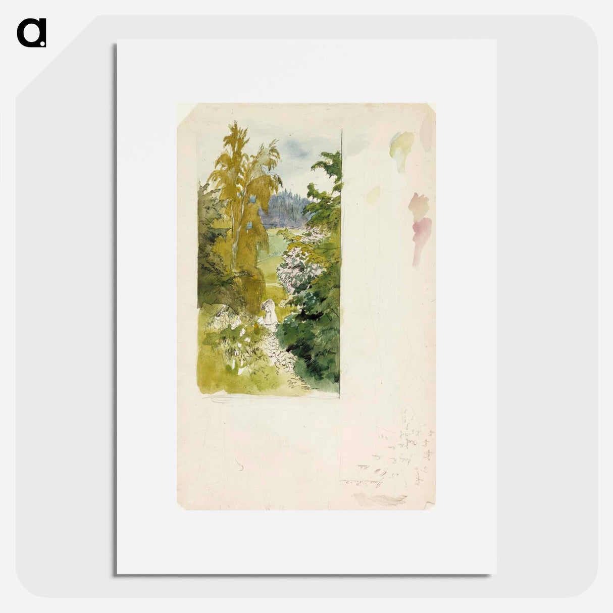 Summer landscape, tall birches - アルバート エーデルフェルト Poster.