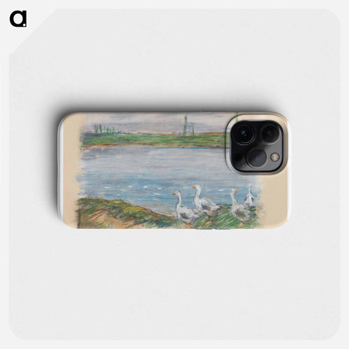 Four Geese by the River - アルフレッド シスレー Phone Case.