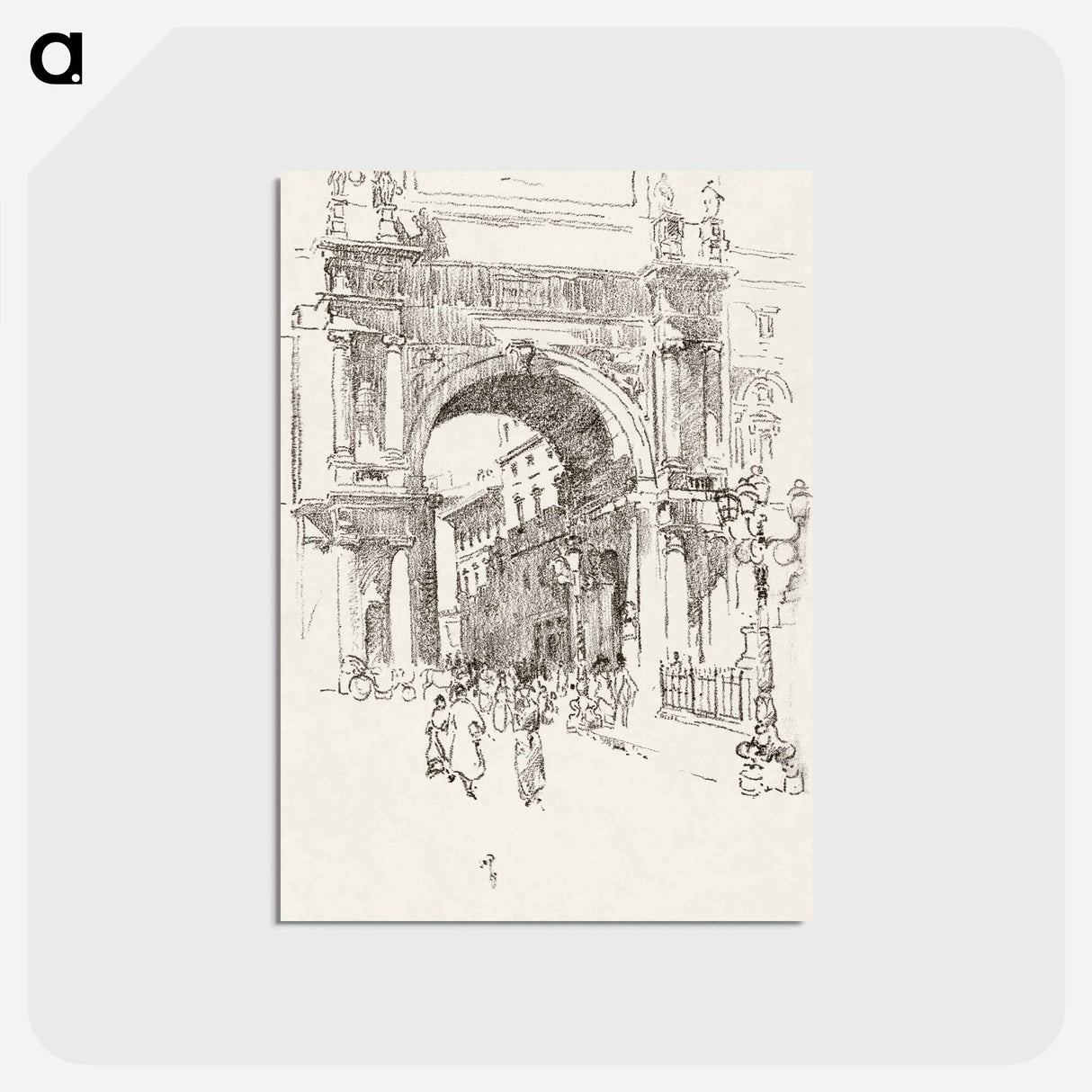 アートポストカード-Piazza Vittorio Emanuele - 不思議の国のアリス Postcard.