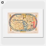 S. Beati Liebanensis mappam mundi - アンティーク地図 Poster.