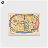 アートポストカード-S. Beati Liebanensis mappam mundi - アンティーク地図 Postcard.
