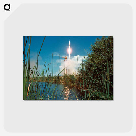 アートポストカード-Liftoff - Apollo-Soyuz Test Project - アポロ月面着陸 Postcard.