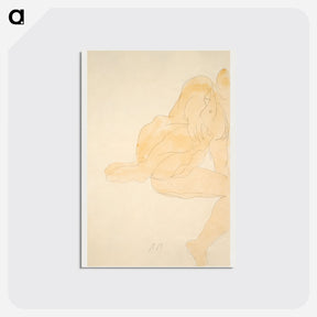アートポストカード-Nude Sitting, Knee Raised - オーギュスト ロダン Postcard.