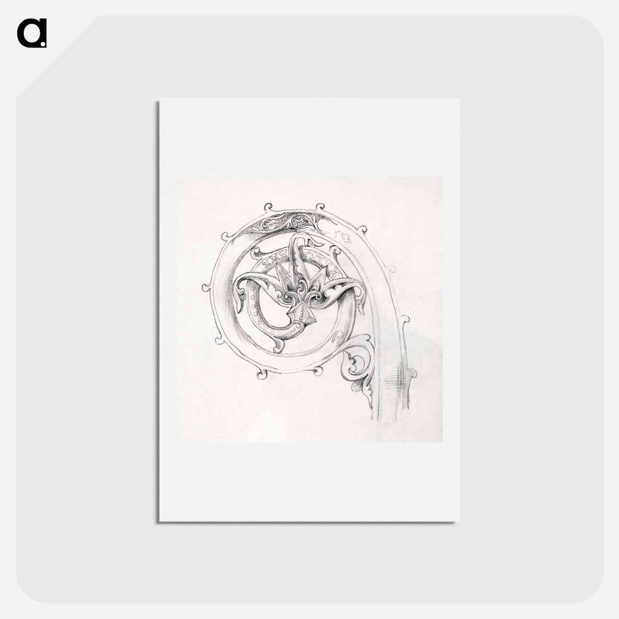 アートポストカード-Sketchbook of Byzantine and Romanesque Decoration - エドワード バーン ジョーンズ Postcard.