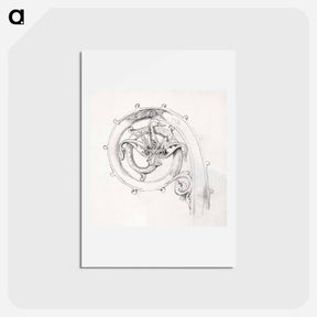 アートポストカード-Sketchbook of Byzantine and Romanesque Decoration - エドワード バーン ジョーンズ Postcard.