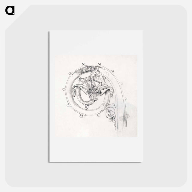 アートポストカード-Sketchbook of Byzantine and Romanesque Decoration - エドワード バーン ジョーンズ Postcard.