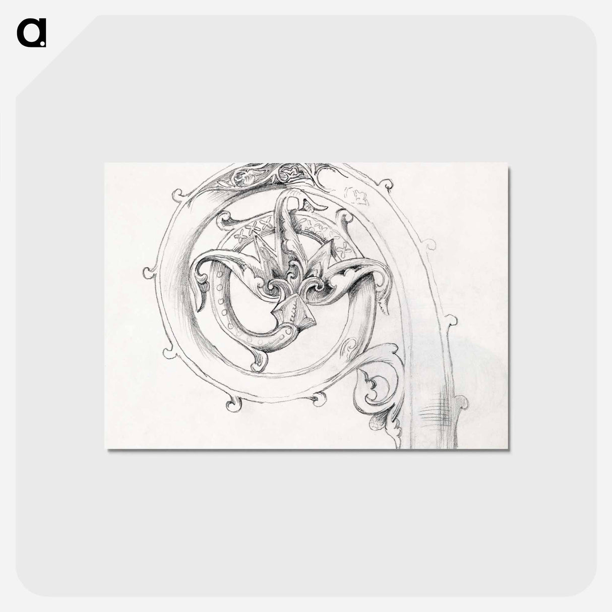アートポストカード-Sketchbook of Byzantine and Romanesque Decoration - エドワード バーン ジョーンズ Postcard.