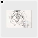 アートポストカード-Sketchbook of Byzantine and Romanesque Decoration - エドワード バーン ジョーンズ Postcard.