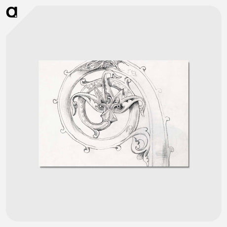 アートポストカード-Sketchbook of Byzantine and Romanesque Decoration - エドワード バーン ジョーンズ Postcard.