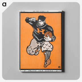 アートパネル-American football player - エドワード ペンフィールド Canvas.