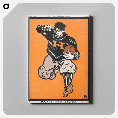 アートパネル-American football player - エドワード ペンフィールド Canvas.