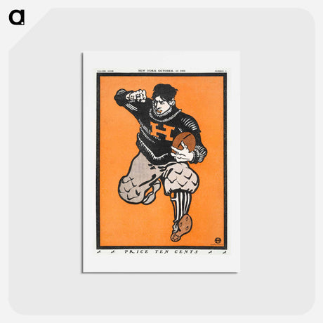 アートポストカード-American football player - エドワード ペンフィールド Postcard.