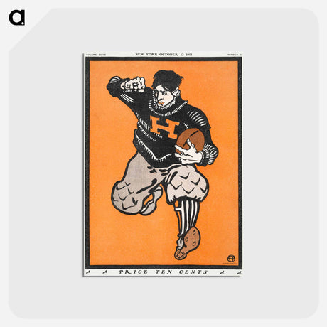 アートポストカード-American football player - エドワード ペンフィールド Postcard.