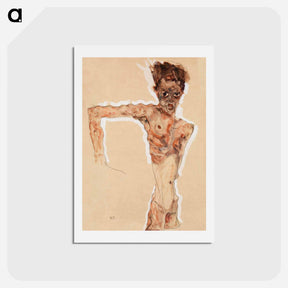 アートポストカード-Naked man. Self-Portrait - エゴン シーレ Postcard.