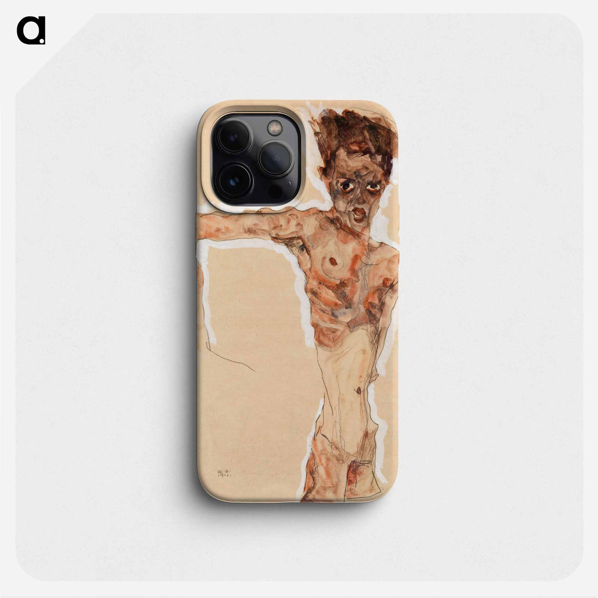 Naked man. Self-Portrait - Egon Schiele Phone Case.