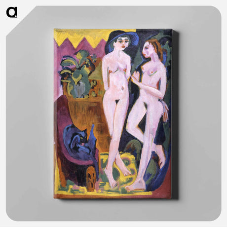 アートパネル-Two Nudes in a Room - エルンスト ルートヴィヒ キルヒナー Canvas.