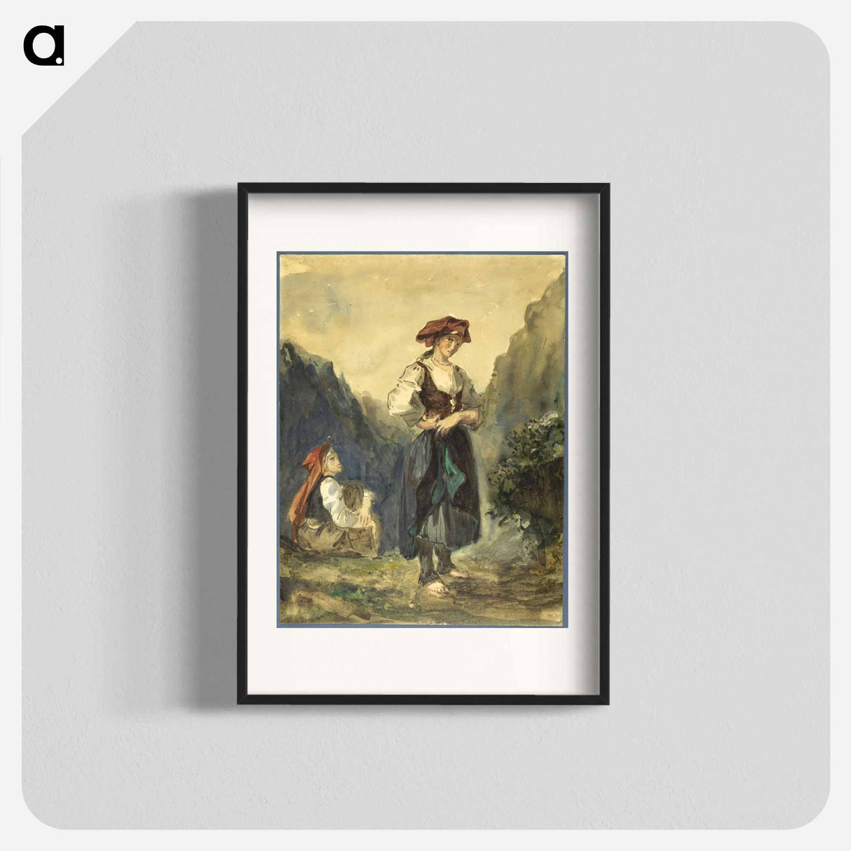 Peasant Women from the Region of the Eaux-Bonnes - ウジェーヌ ドラクロワ Poster.