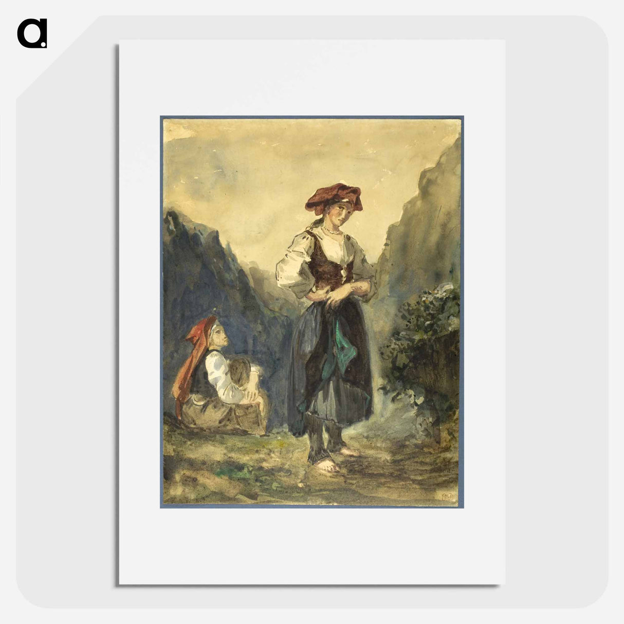 Peasant Women from the Region of the Eaux-Bonnes - ウジェーヌ ドラクロワ Poster.