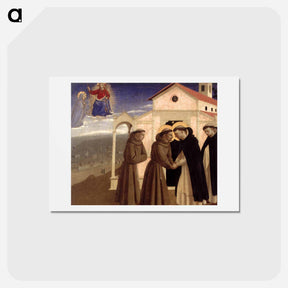 アートポストカード-Meeting of St. Francis and St. Dominic - フラ アンジェリコ Postcard.