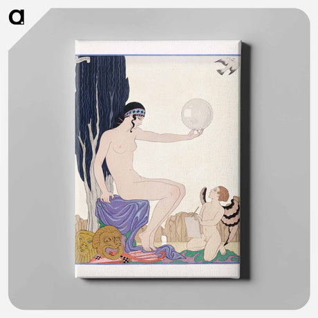 アートパネル-Seated woman and cherub - ジョージ バービエ Canvas.