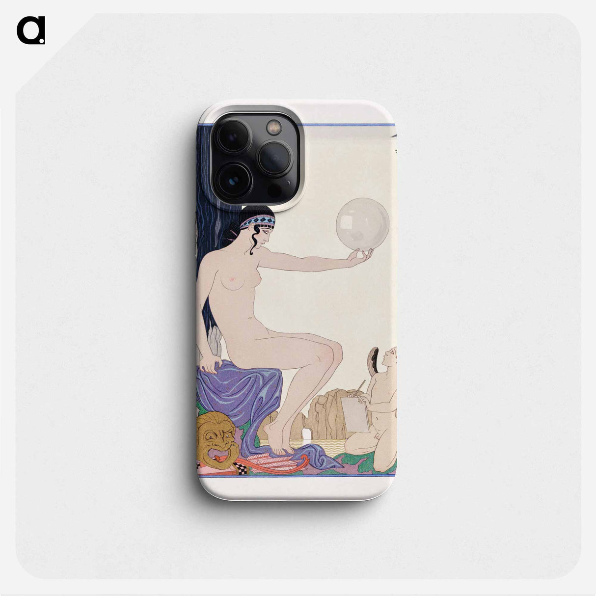 Seated woman and cherub - ジョルジュ バルビエ Phone Case.