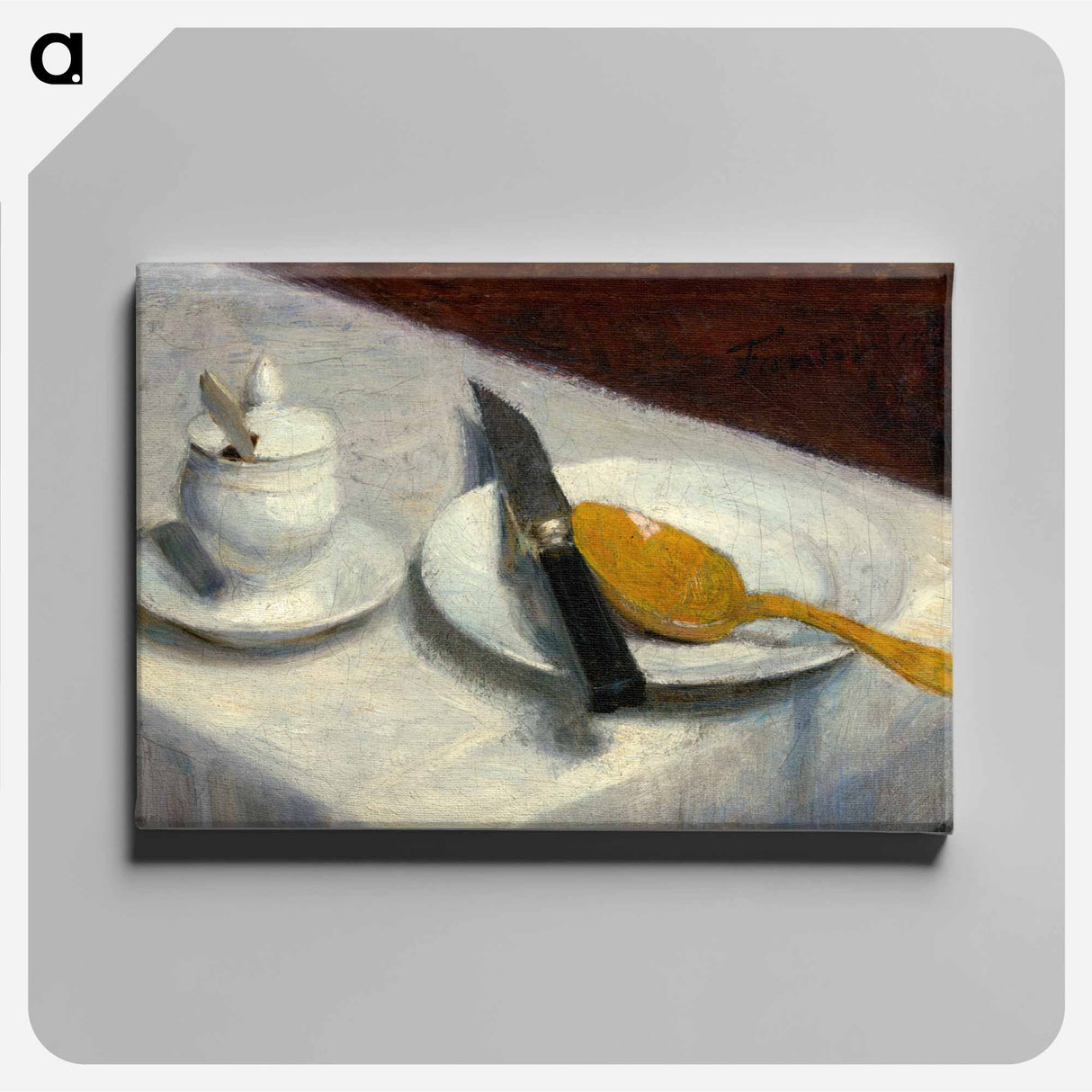 Still Life with Mustard Pot - アンリ ファンタン ラトゥール Canvas.