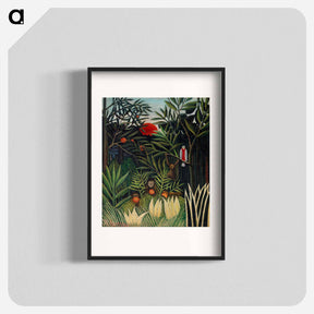 アートポスター-Monkeys and Parrot in the Virgin Forest - アンリ ルソー Poster.
