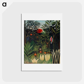 アートポストカード-Monkeys and Parrot in the Virgin Forest - アンリ ルソー Postcard.