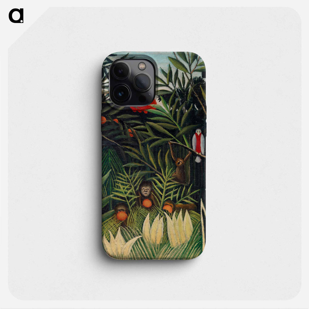 Monkeys and Parrot in the Virgin Forest - Henri Rousseau Phone Case.