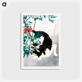 アートポストカード-Cat with Tomato Plant - 高橋 宏明 Postcard.