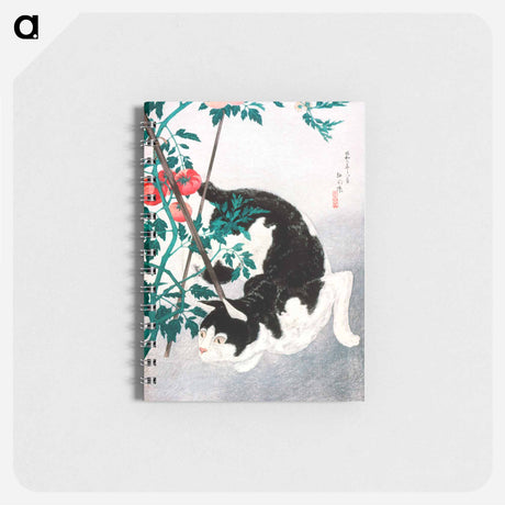 アートメモ帳-Cat with Tomato Plant - 高橋 宏明 Memo.