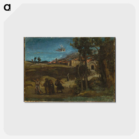 アートポストカード-The Destruction of Sodom Study
 - ジャン バティスト カミーユ コロー Postcard.