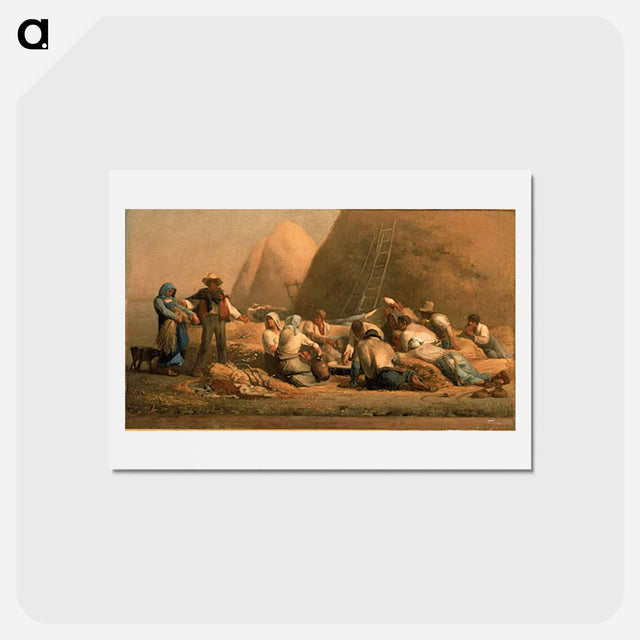 アートポストカード-Harvesters Resting - ジャン フランソワ ミレー Postcard.